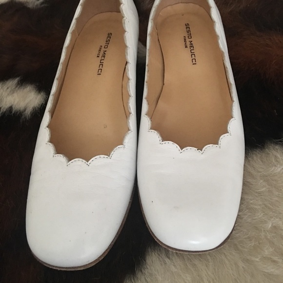 White leather Sesto Meucci block heels 7 - Picture 3 of 5